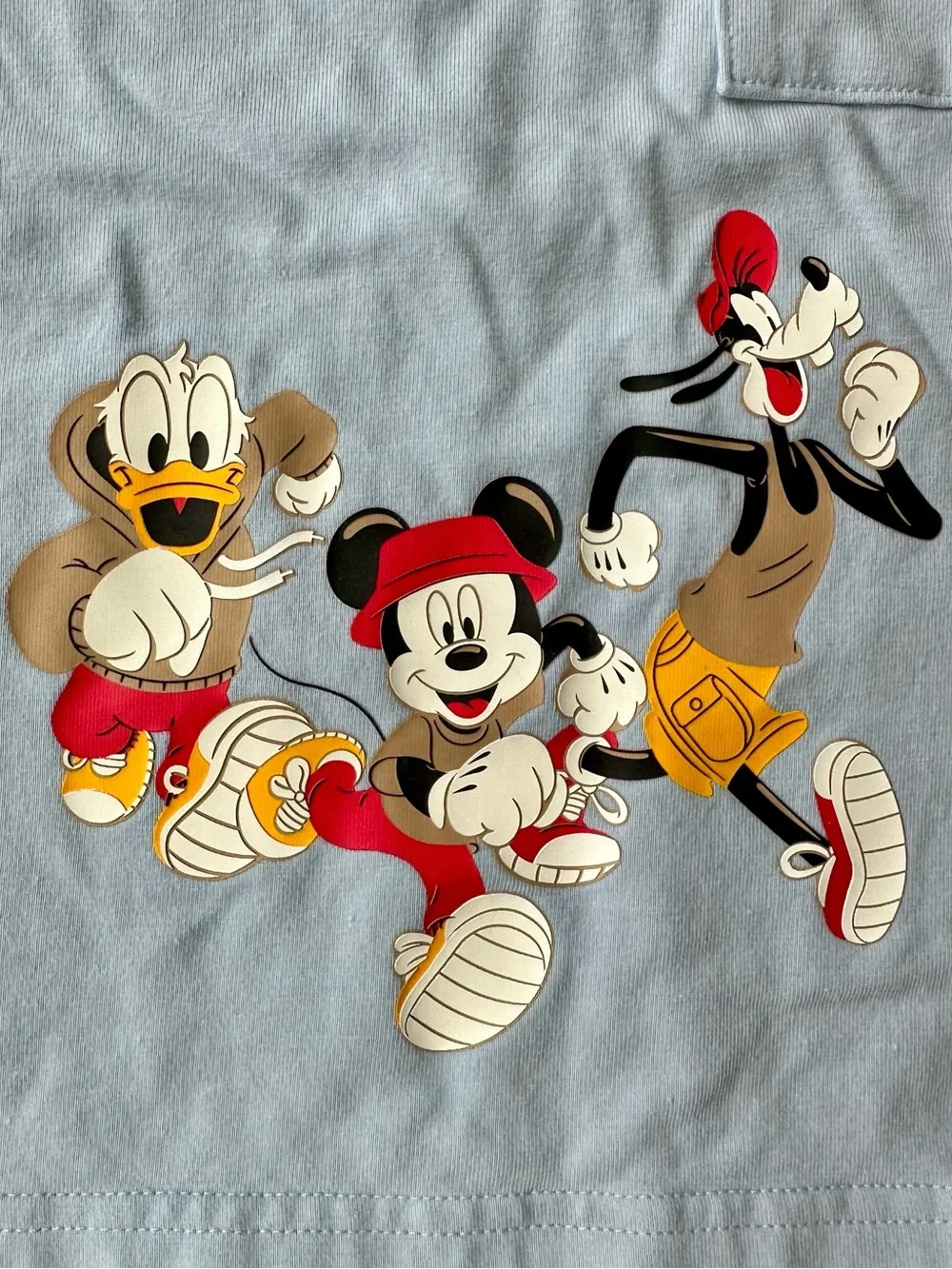 Adidas x Disney Mickey Mouse Kids Pocket T-Shirt Blue Size 4T Goofy Donald Duck